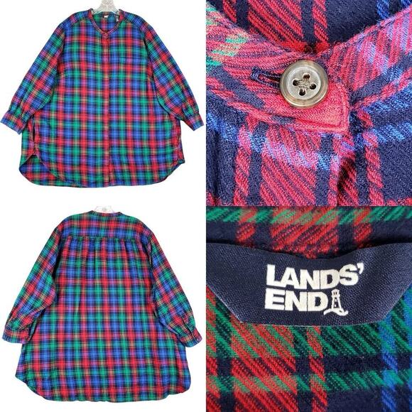 Lands' End Tops - Lands End Shirt Long Sleeve Women’s Plus Size 3X Plaid Multicolor Button Up